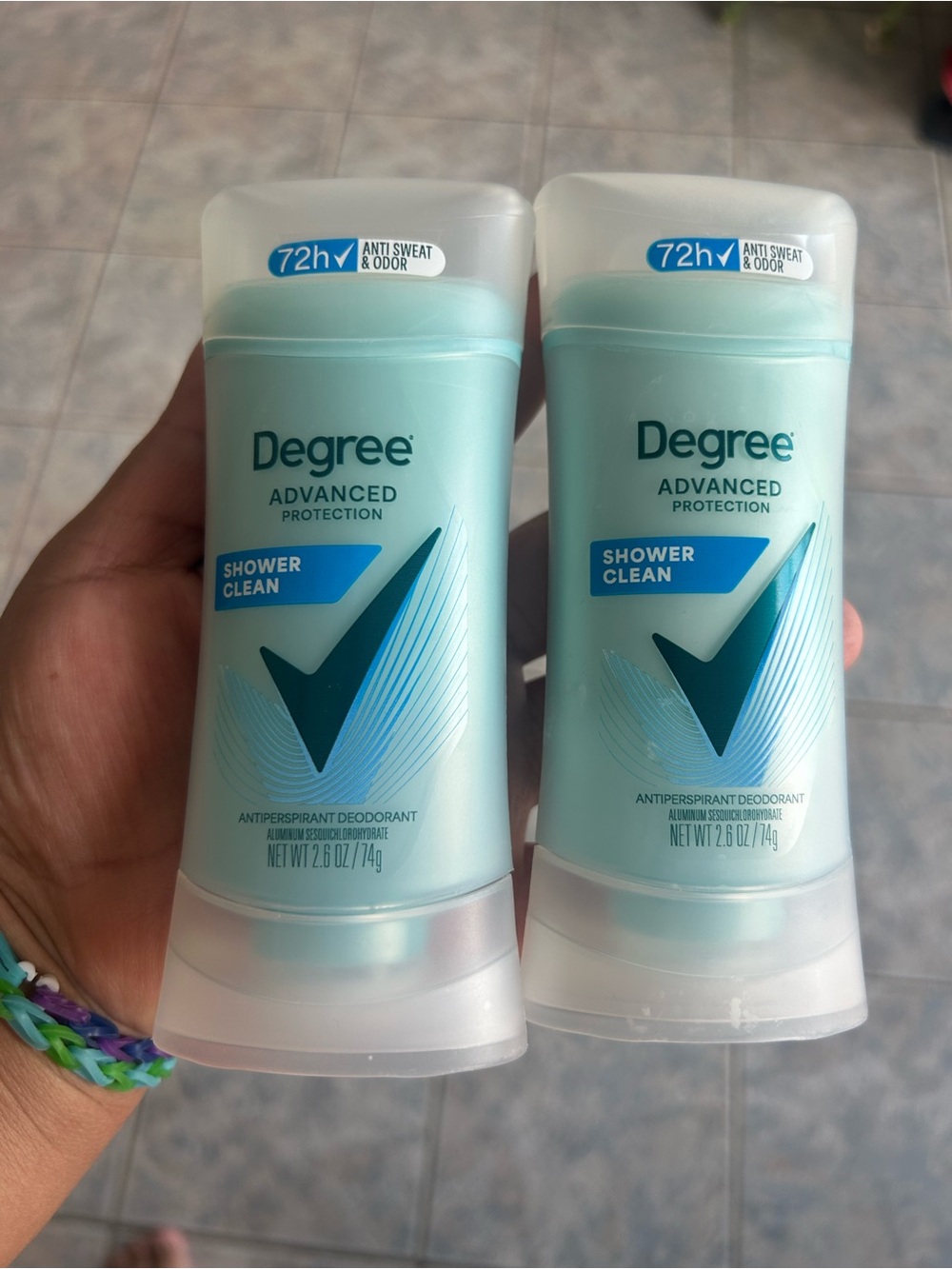Degree Shower Clean Antiperspirant Deodorant Stick, 72 Hour 2.6 oz Set 2 (1860)